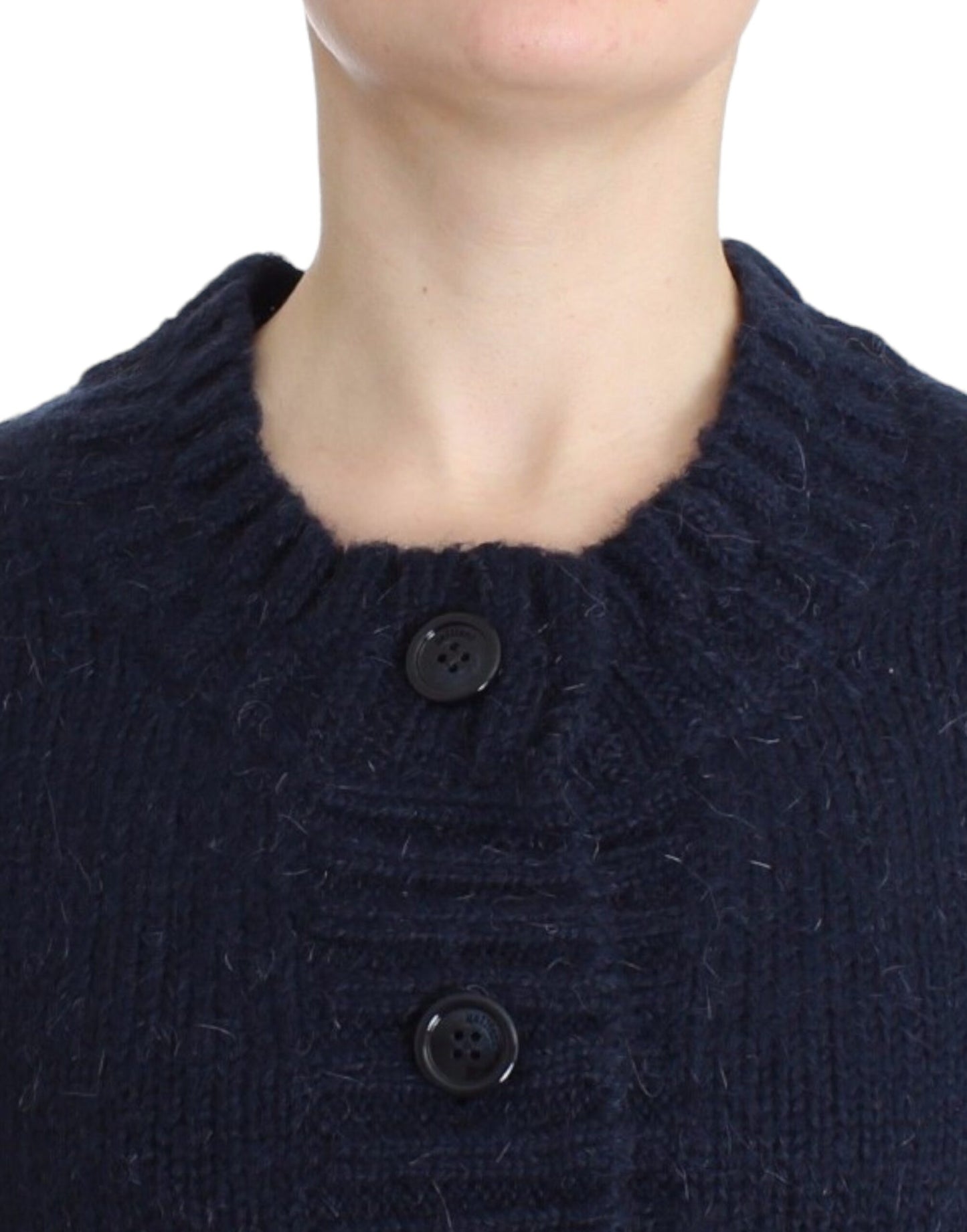 John Galliano Chic Cropped Blue Cardigan