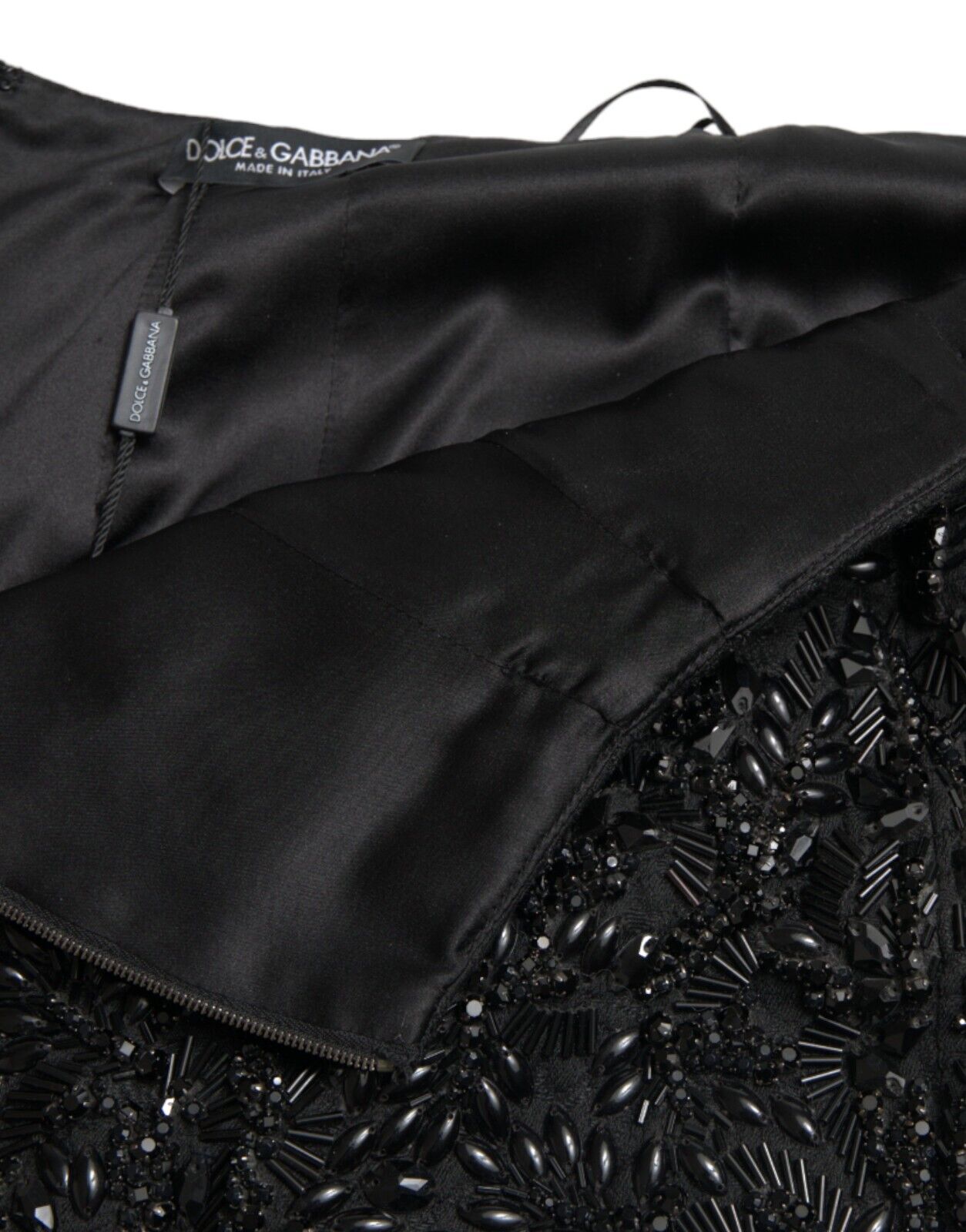 Dolce & Gabbana Black Crystal-Embellished Runway Skirt