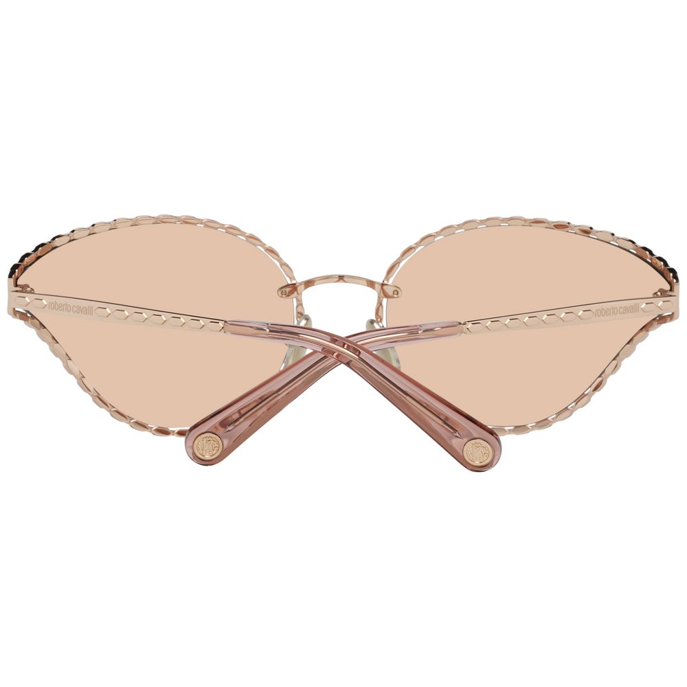 Roberto Cavalli Rose Gold Oval Mirrored Sunglasses