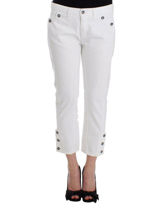 Ermanno Scervino Chic White Cropped Jeans for Sophisticated Style