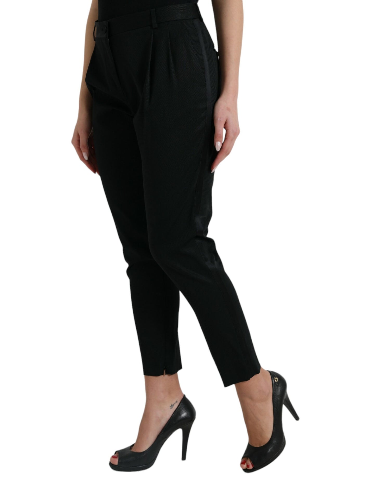 Dolce & Gabbana Elegant High-Waist Tapered Cropped Pants