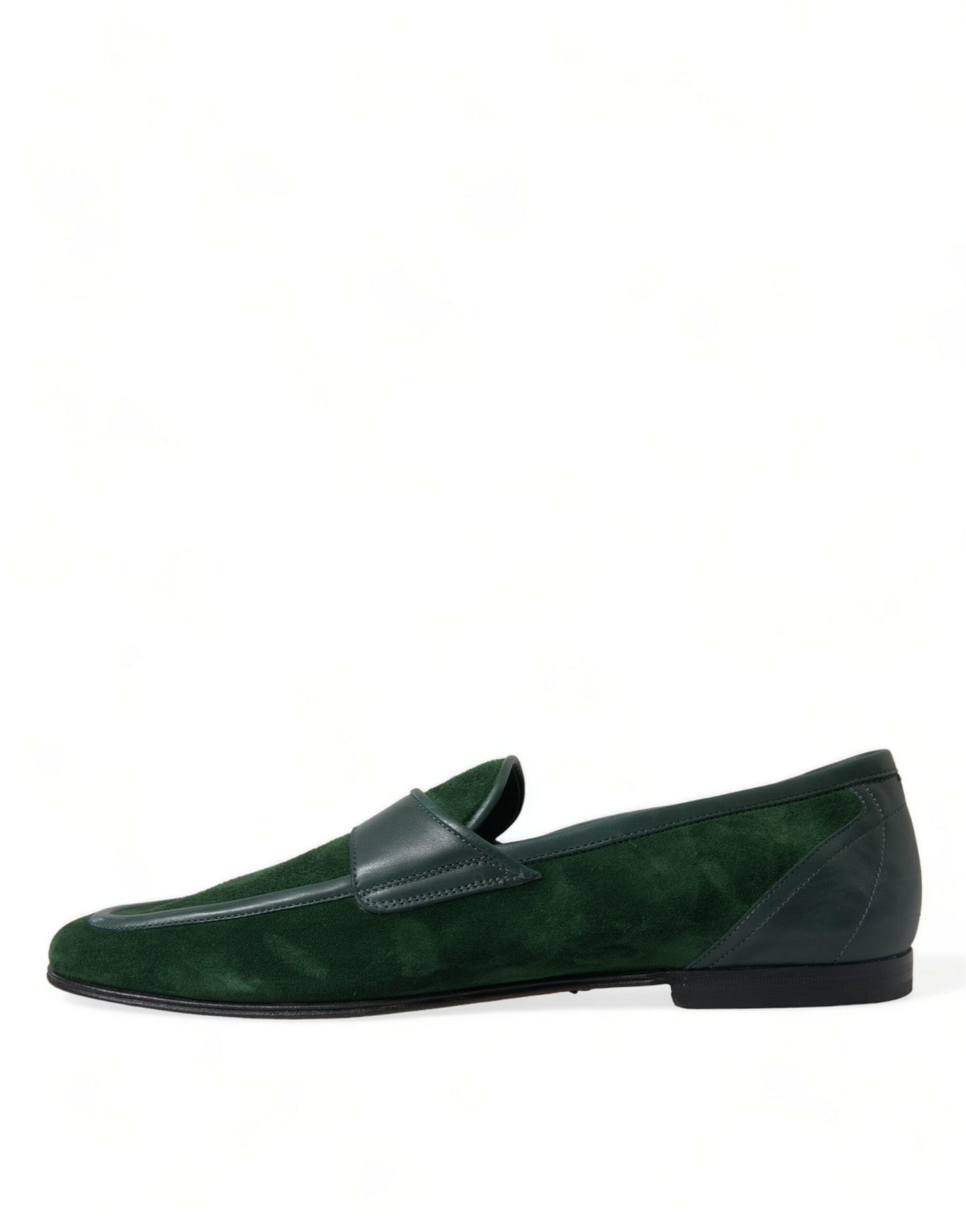 Dolce & Gabbana Emerald Velvet Leather Loafers for Men