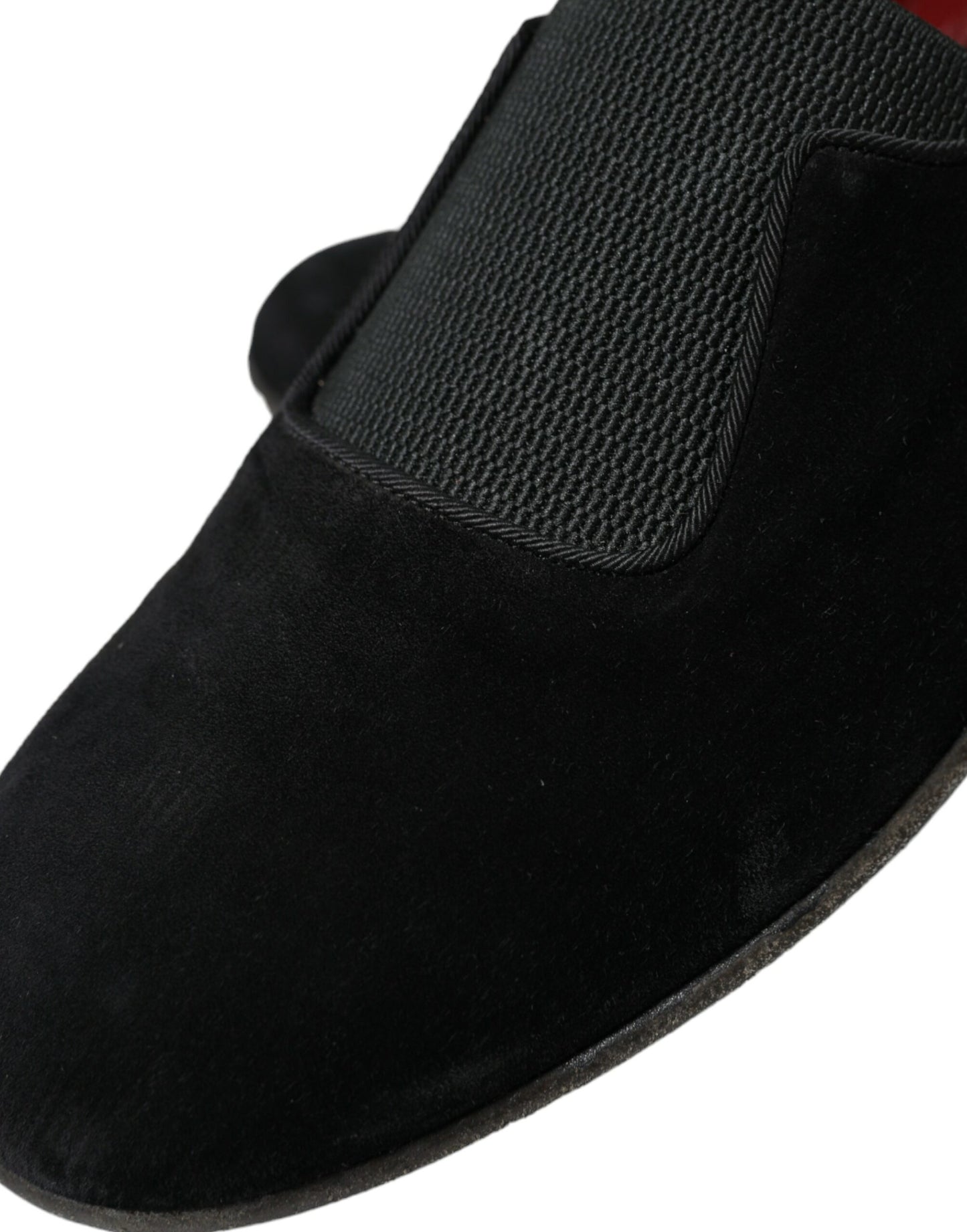 Dolce & Gabbana Elegant Black Velor Loafers for the Discerning Gentleman