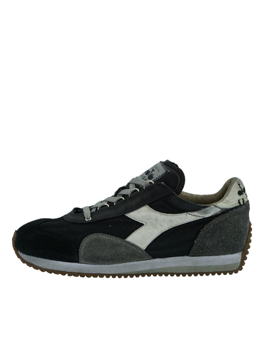 Diadora Black and Gray Equipe H Dirty Stone Wash Evo Sneakers