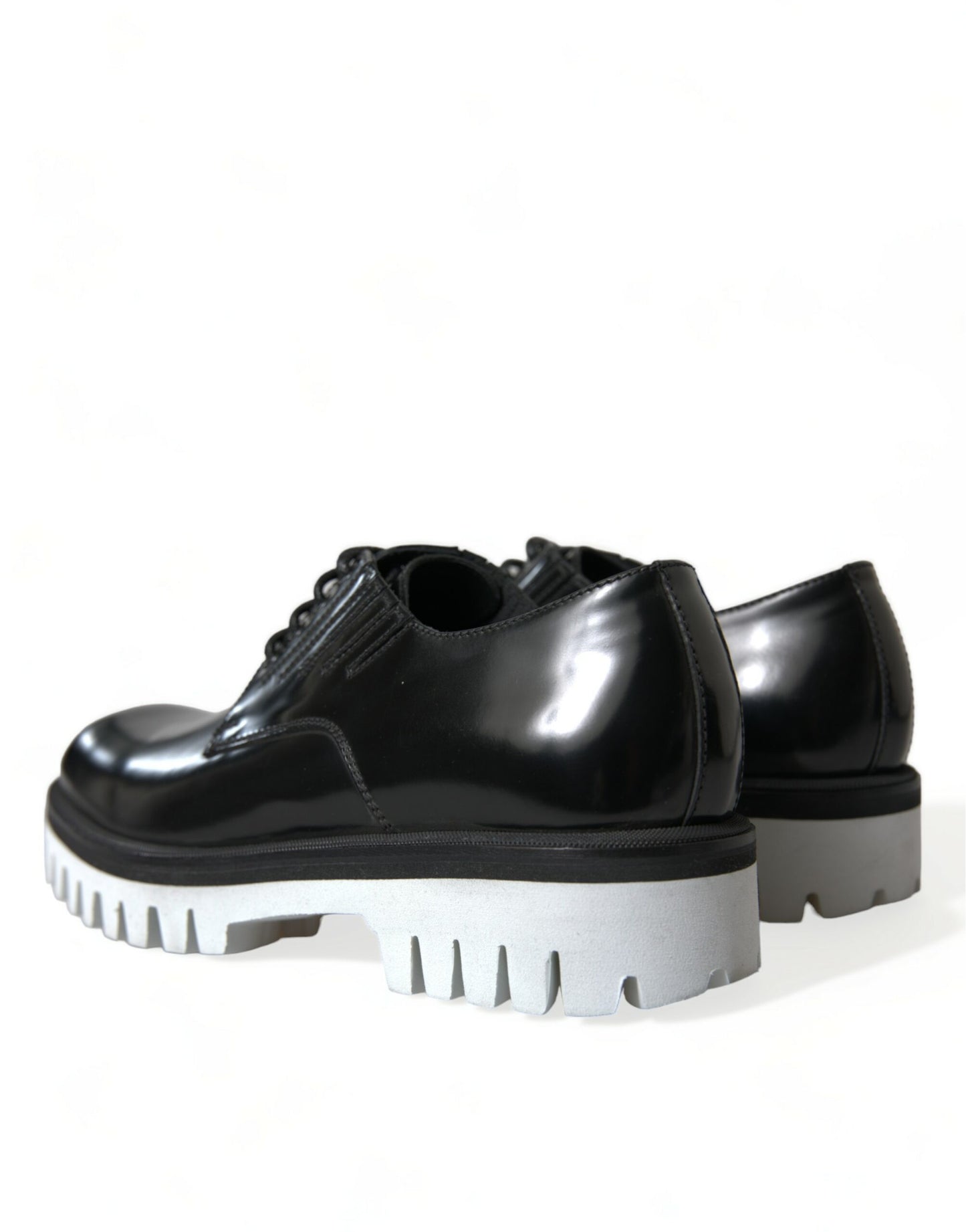 Dolce & Gabbana Sophisticated Black and White Leather Derby Shoes