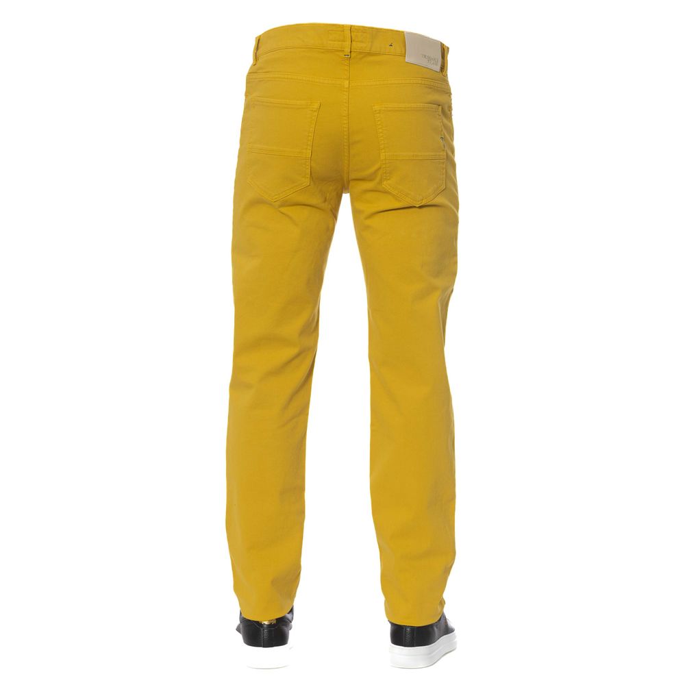 Trussardi Jeans Yellow Cotton Men Pant