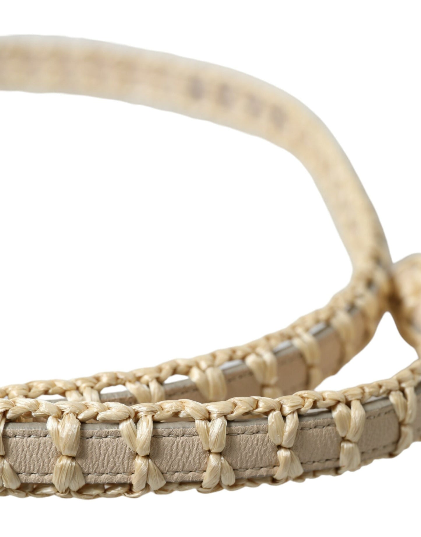 Dolce & Gabbana Elegant Beige Leather Waist Belt