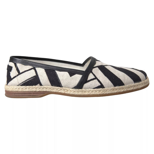 Dolce & Gabbana Elegant Striped Leather Espadrilles