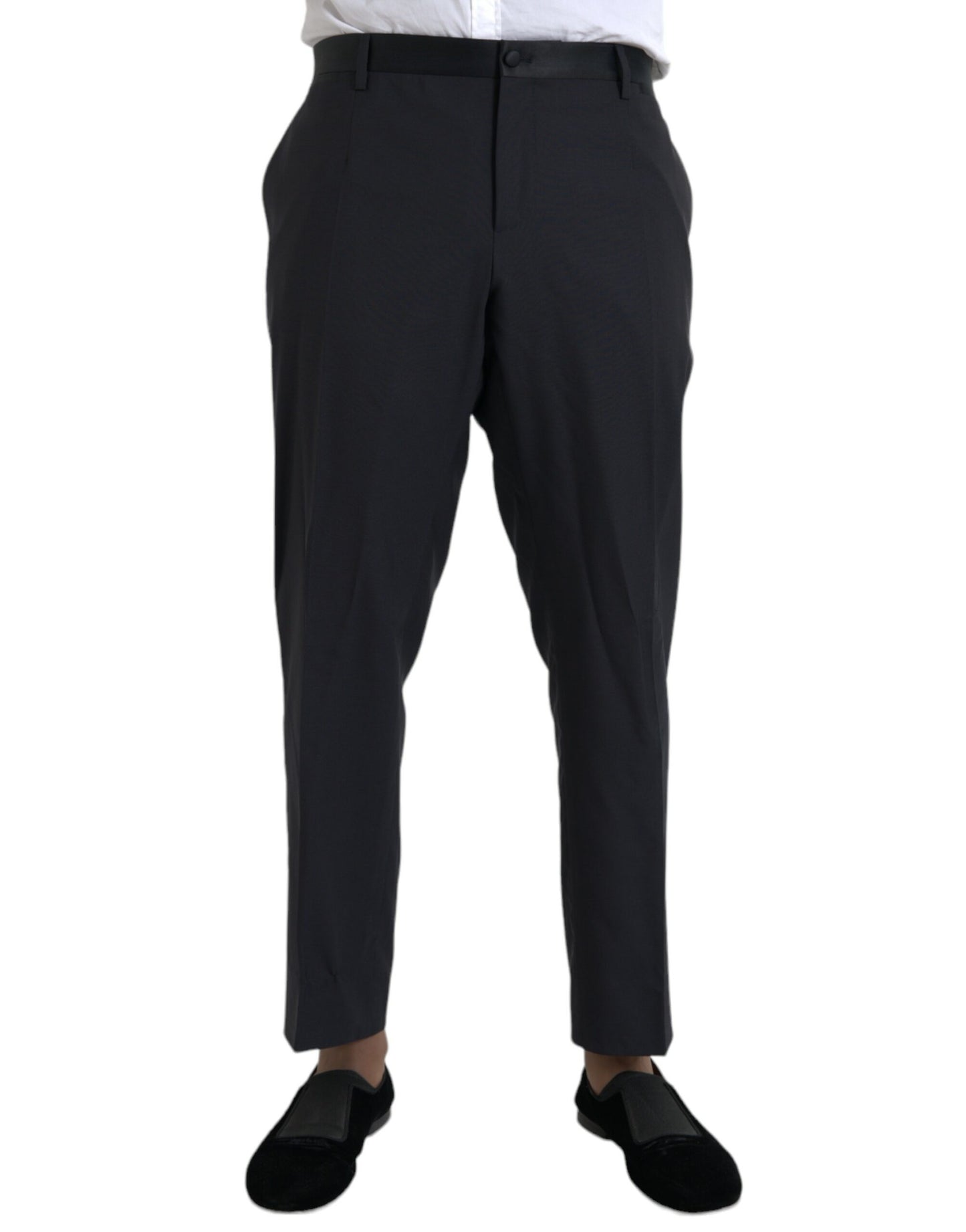 Dolce & Gabbana Blue Wool Men Skinny Dress Pants