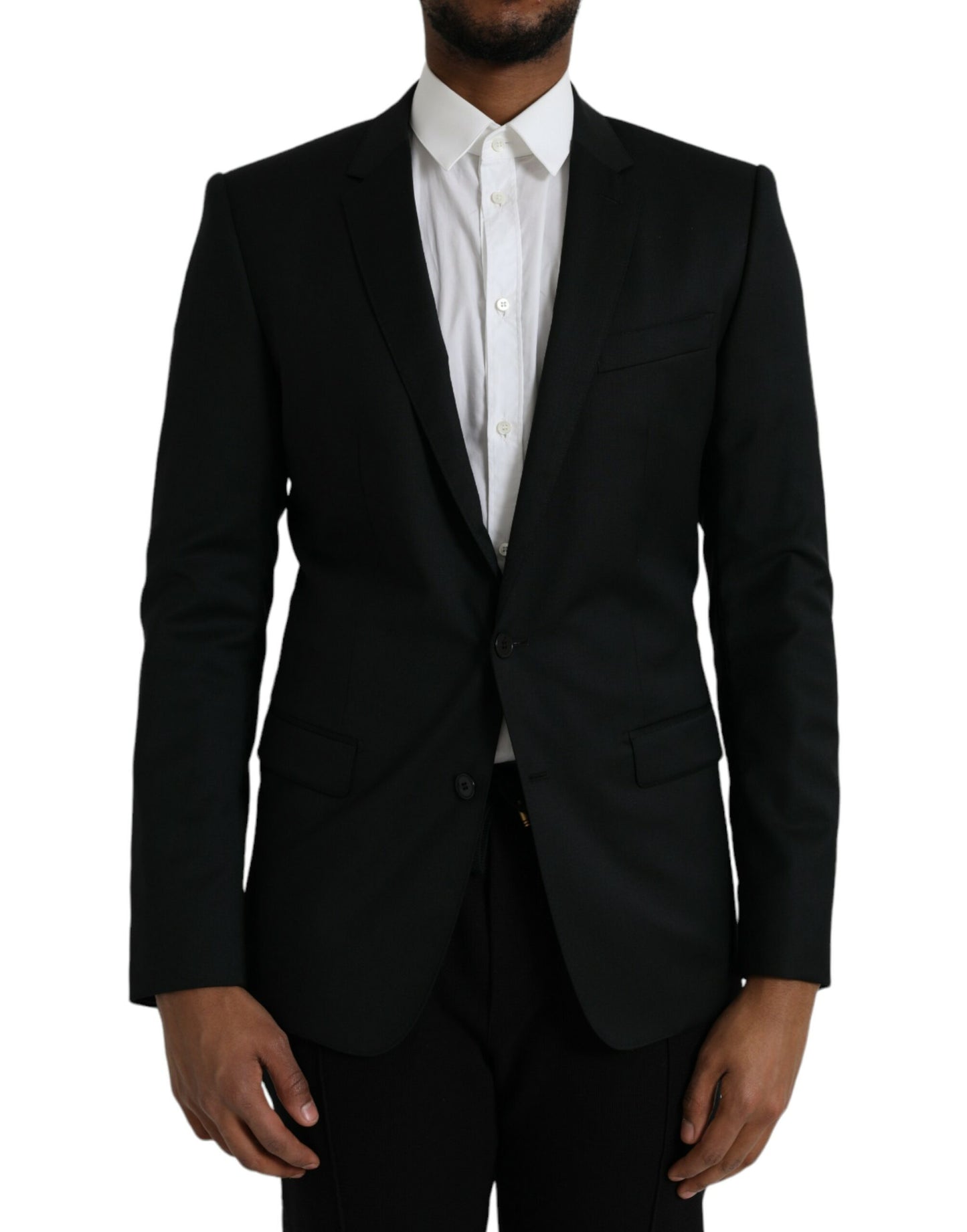 Dolce & Gabbana Black Wool MARTINI Single Breasted Blazer