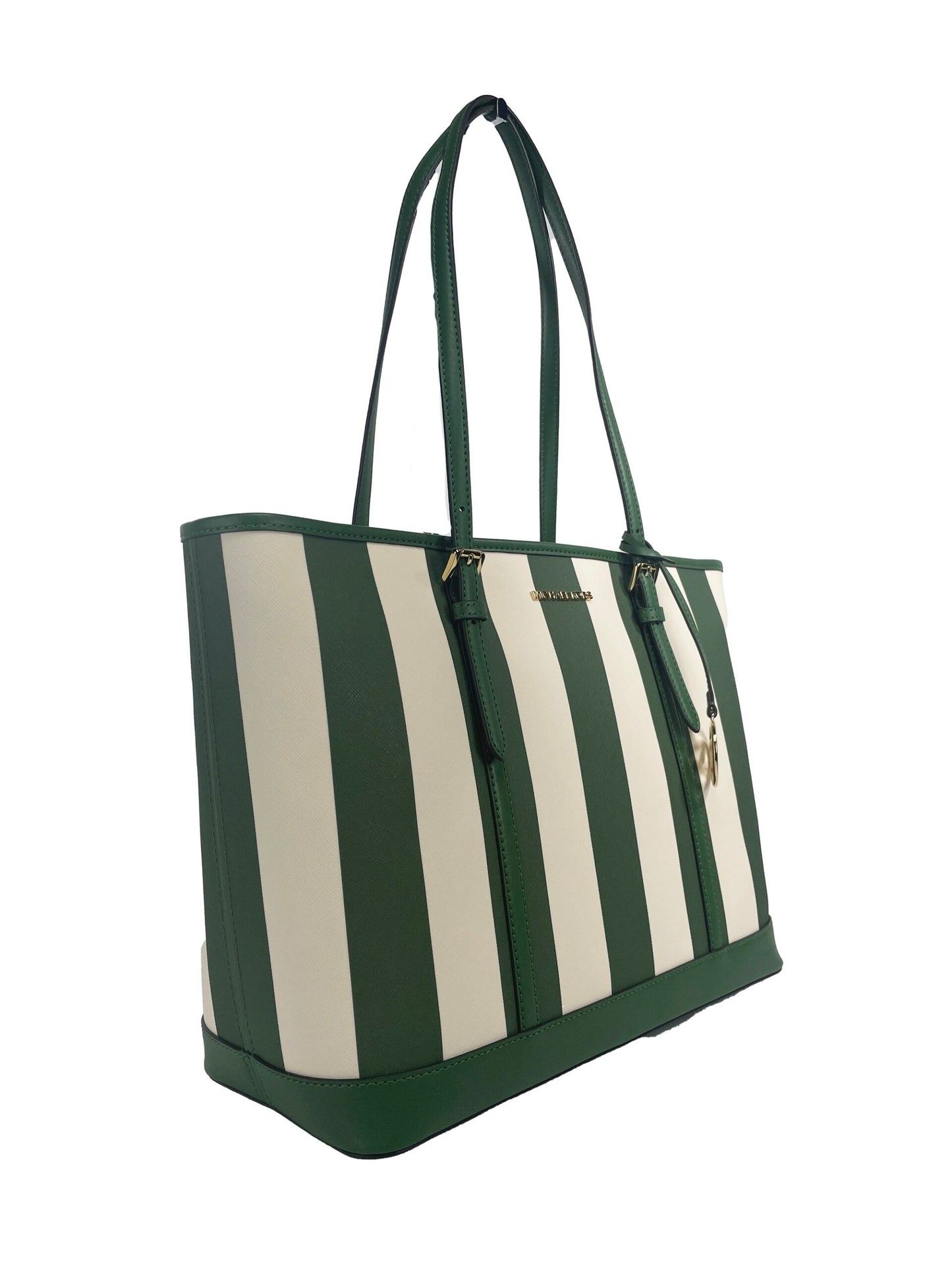 Michael Kors Jet Set Travel Large TZ Shoulder PVC Tote Bag Purse Fern Green