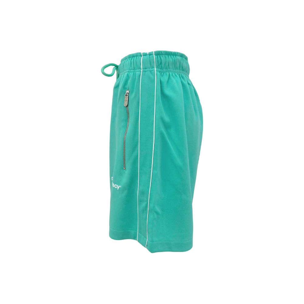 Pharmacy Industry Chic Green Bermuda Shorts with Side Stripes