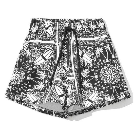 Comme Des Fuckdown Chic Monochrome Palms Cotton Shorts