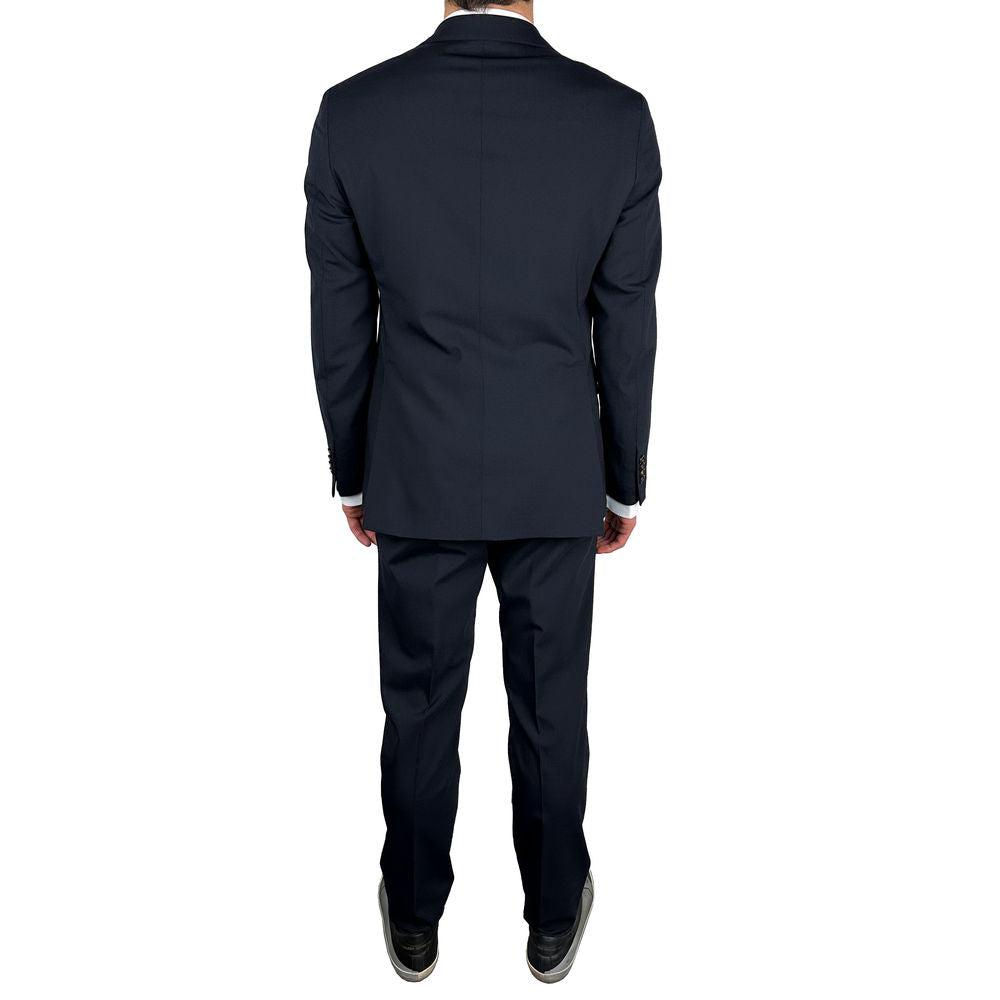 Aquascutum Blue Wool Men Suit