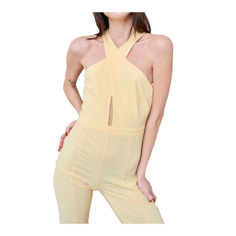 Patrizia Pepe Radiant Canary Yellow Stretch Jumpsuit Dress