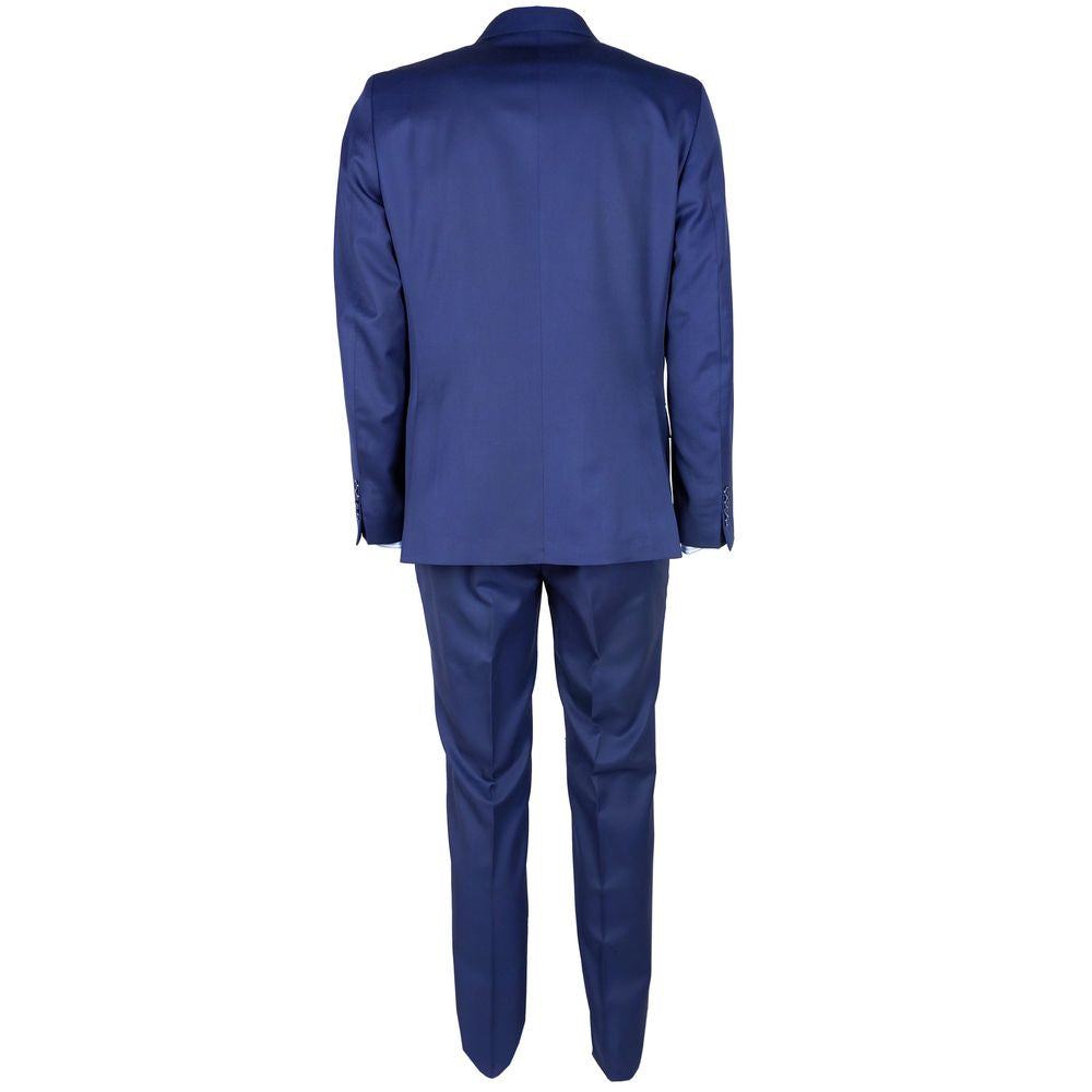 Made in Italy Blue Virgin Wool Men's Suit