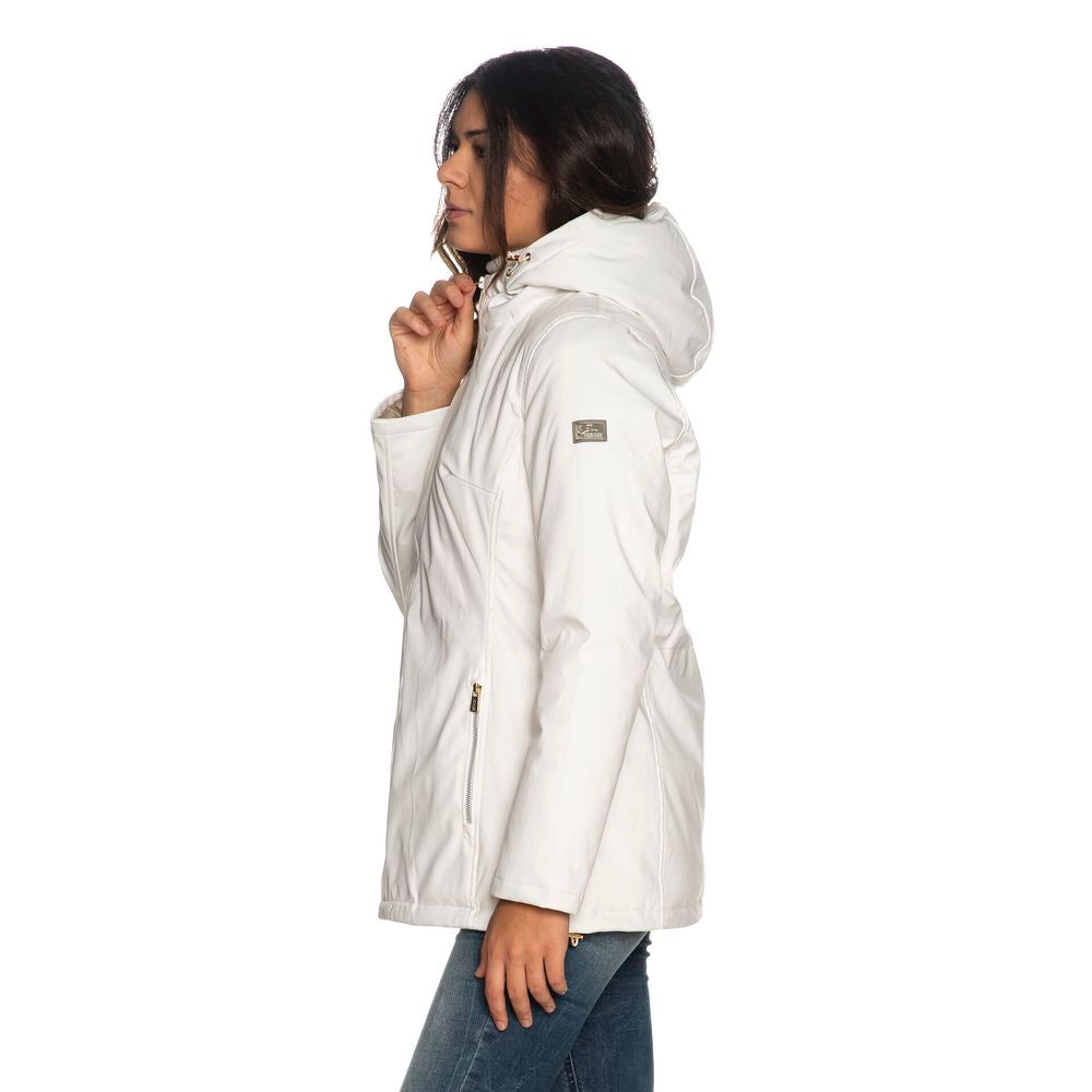 Yes Zee White Polyester Women Jacket