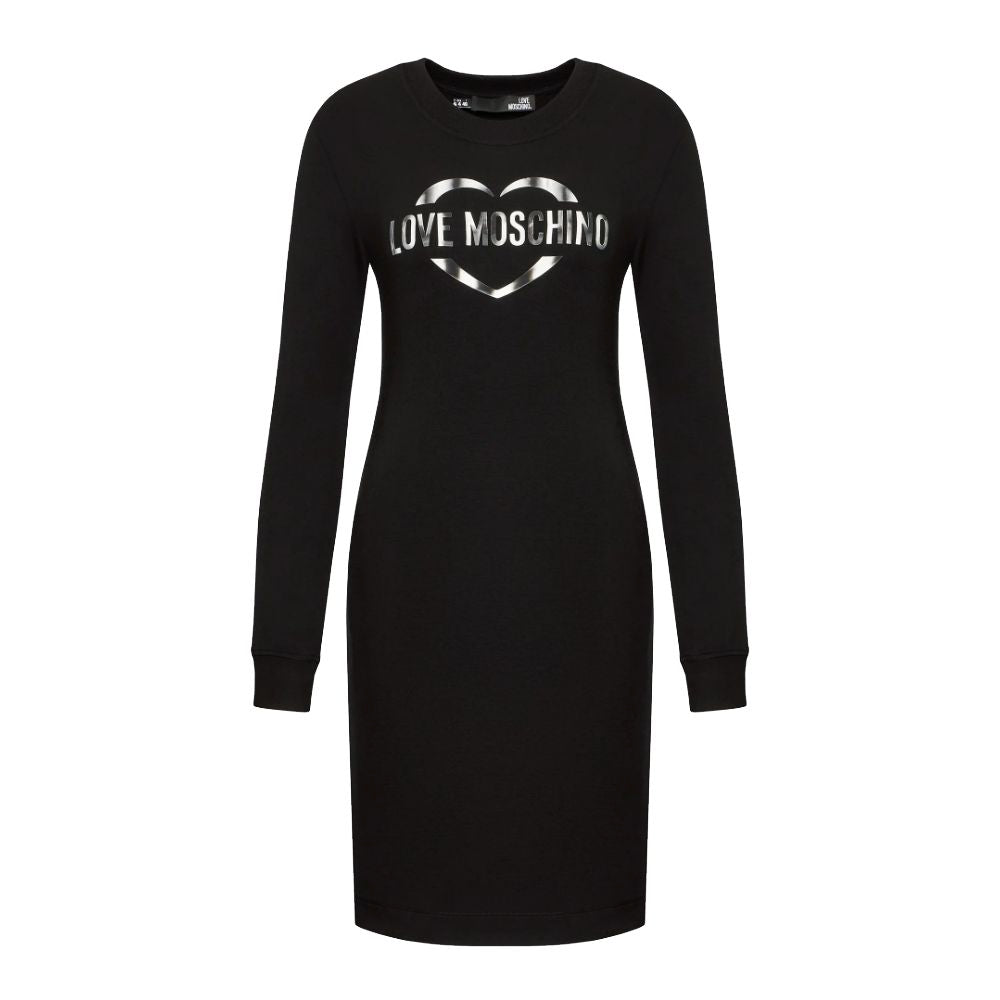 Love Moschino Chic Cotton Blend Logo Dress