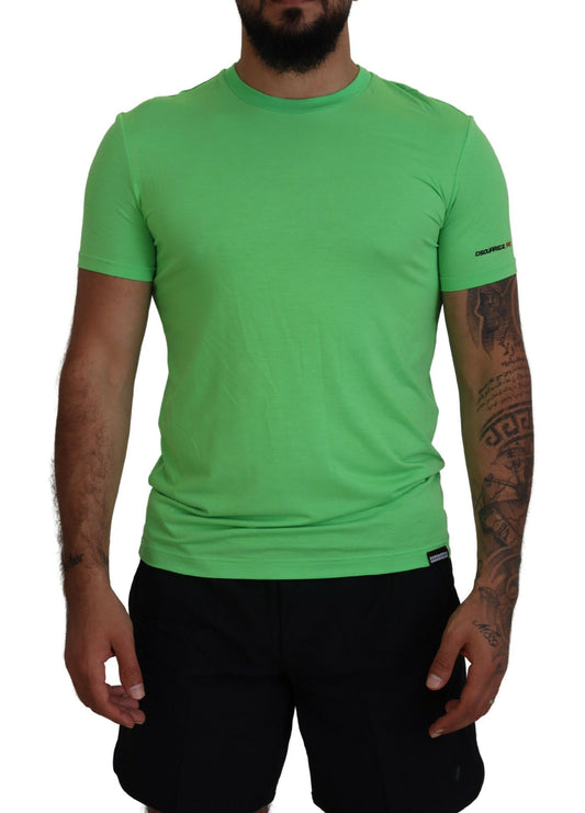 Dsquared² Green Modal Short Sleeves Crewneck T-shirt