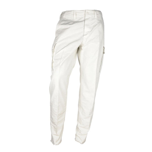 Don The Fuller White Cotton Men's Trousers