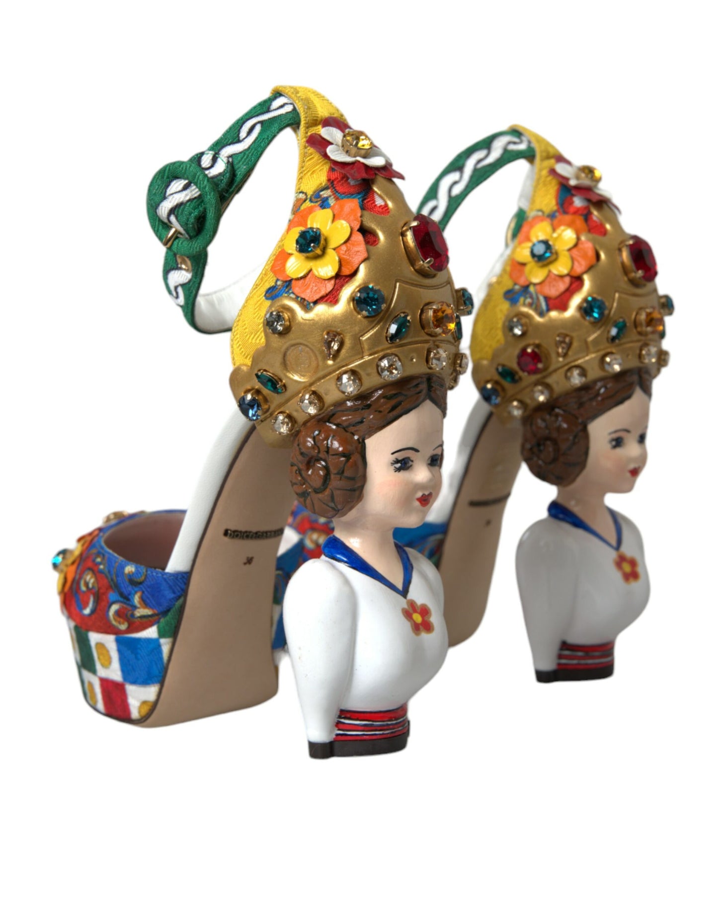 Dolce & Gabbana Multicolor Carretto Embellished Sandals Shoes