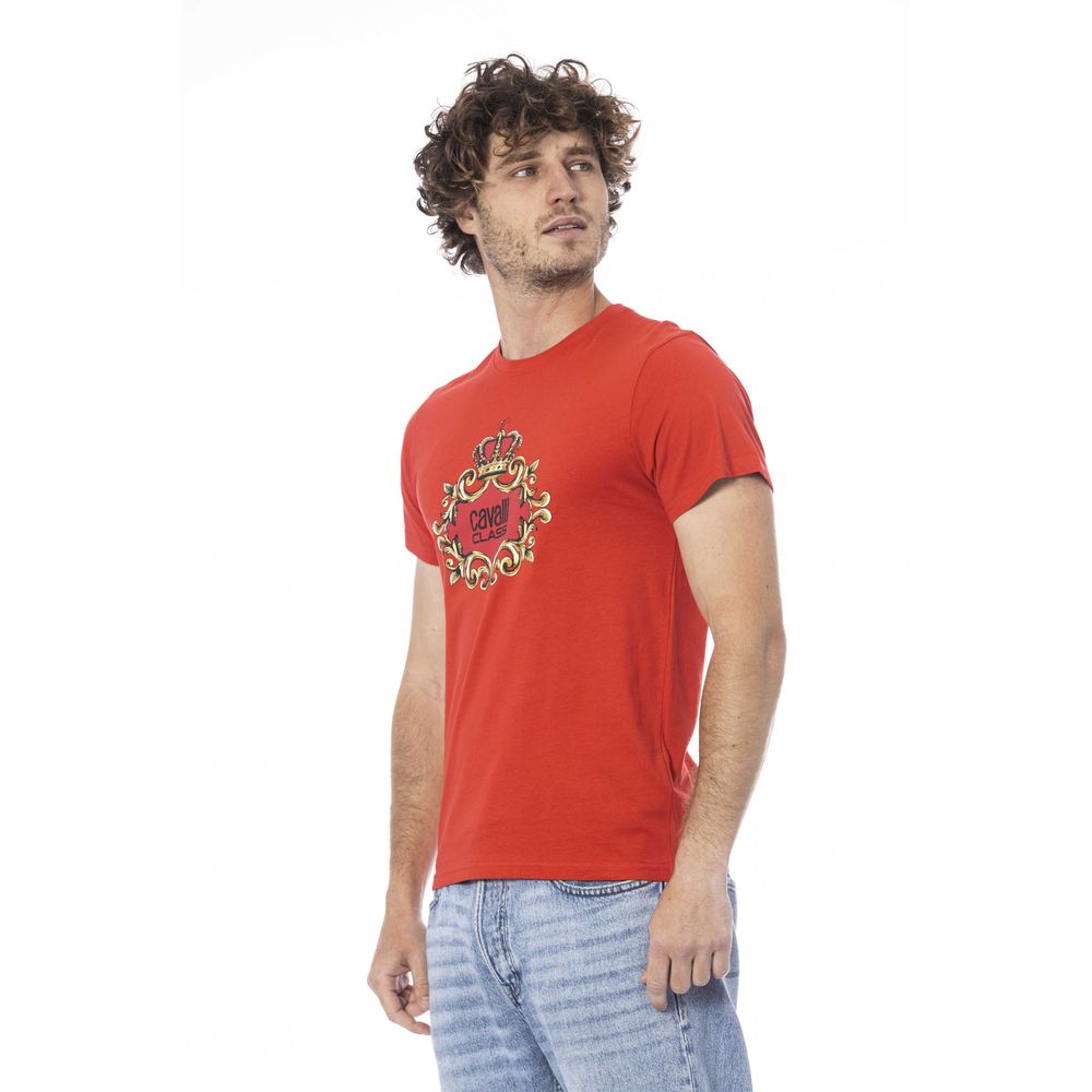 Cavalli Class Red Cotton Men T-Shirt