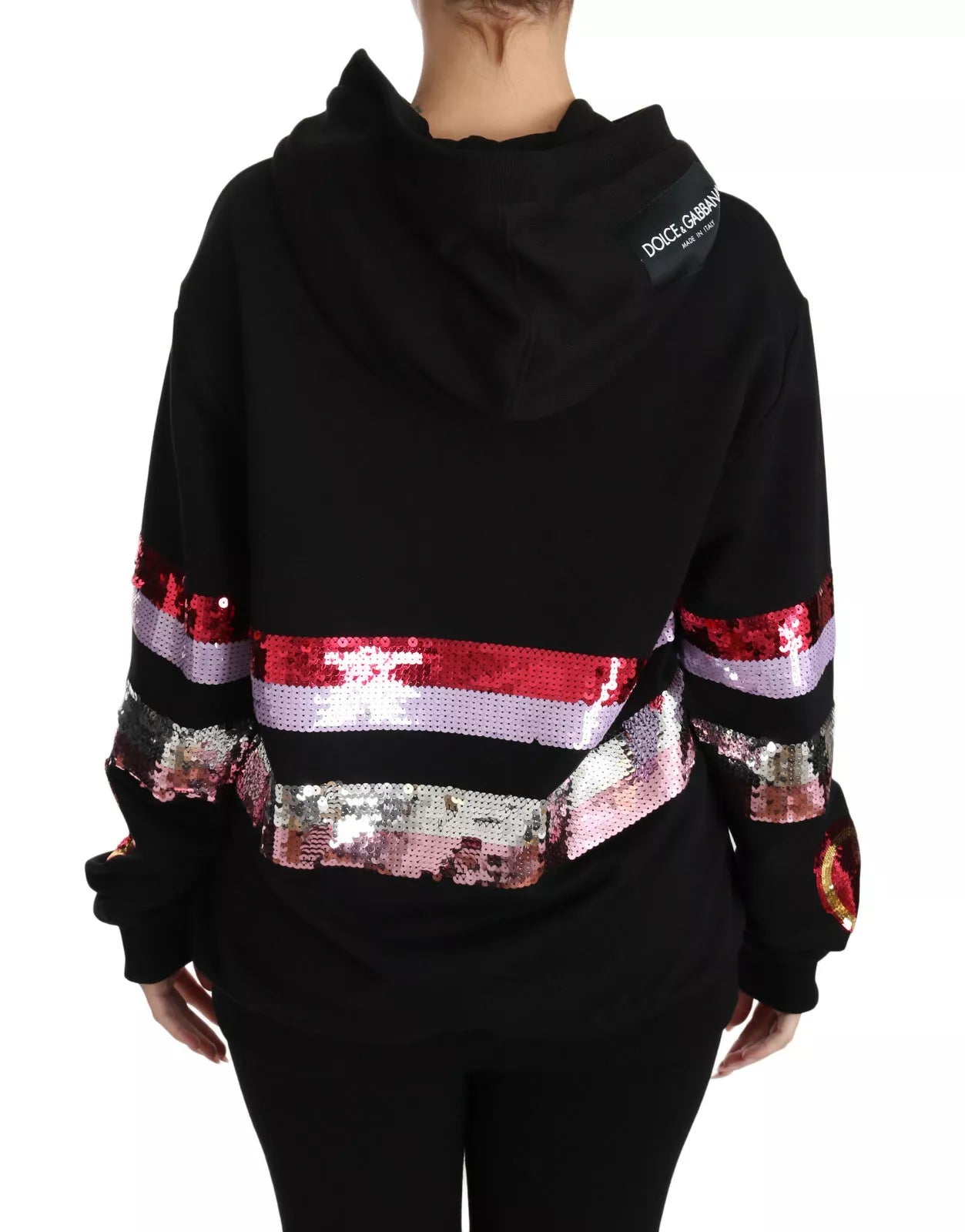 Dolce & Gabbana DG Sequined Hooded Pullover Sweater