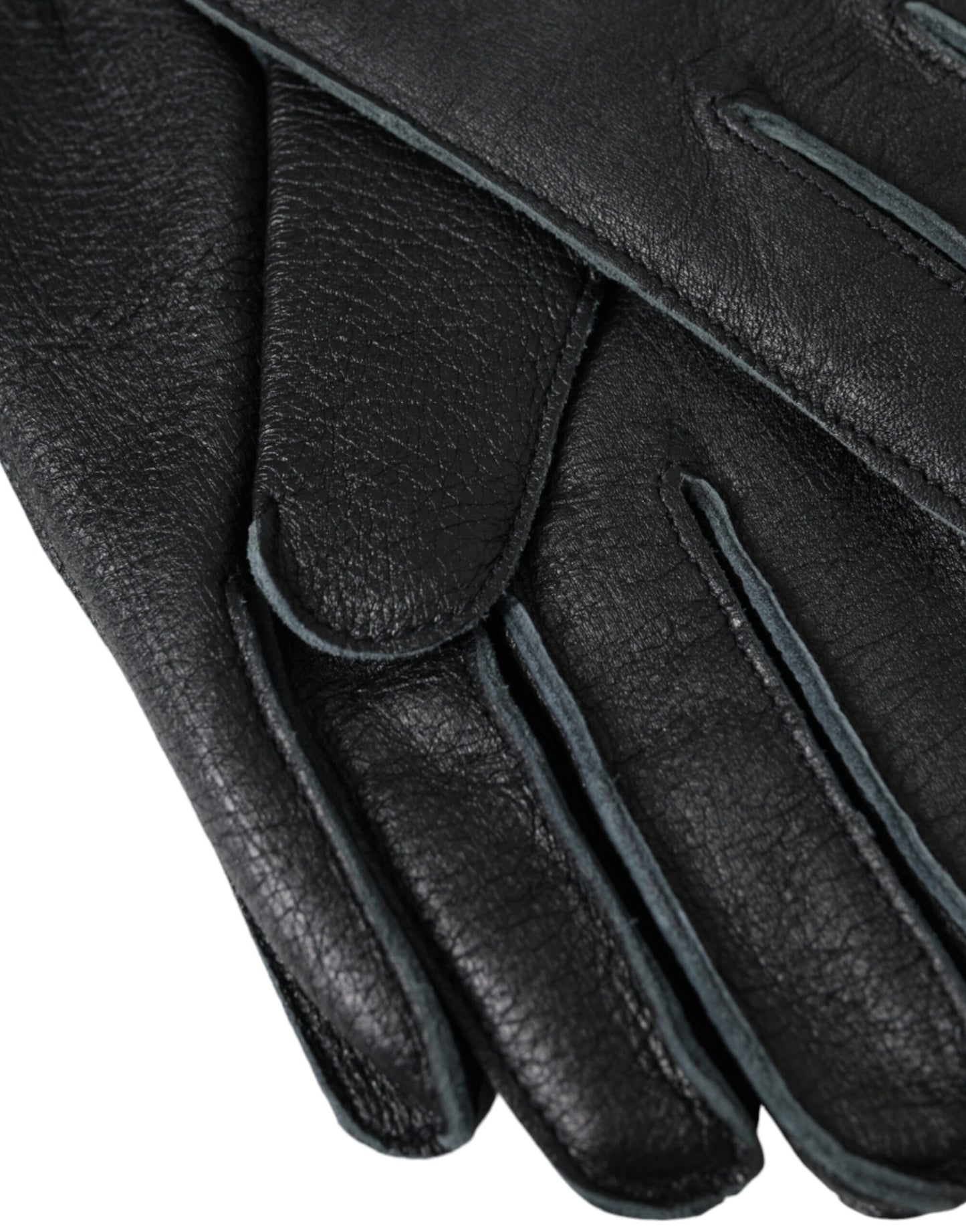 Dolce & Gabbana Black Deer Leather Wrist Length Gloves