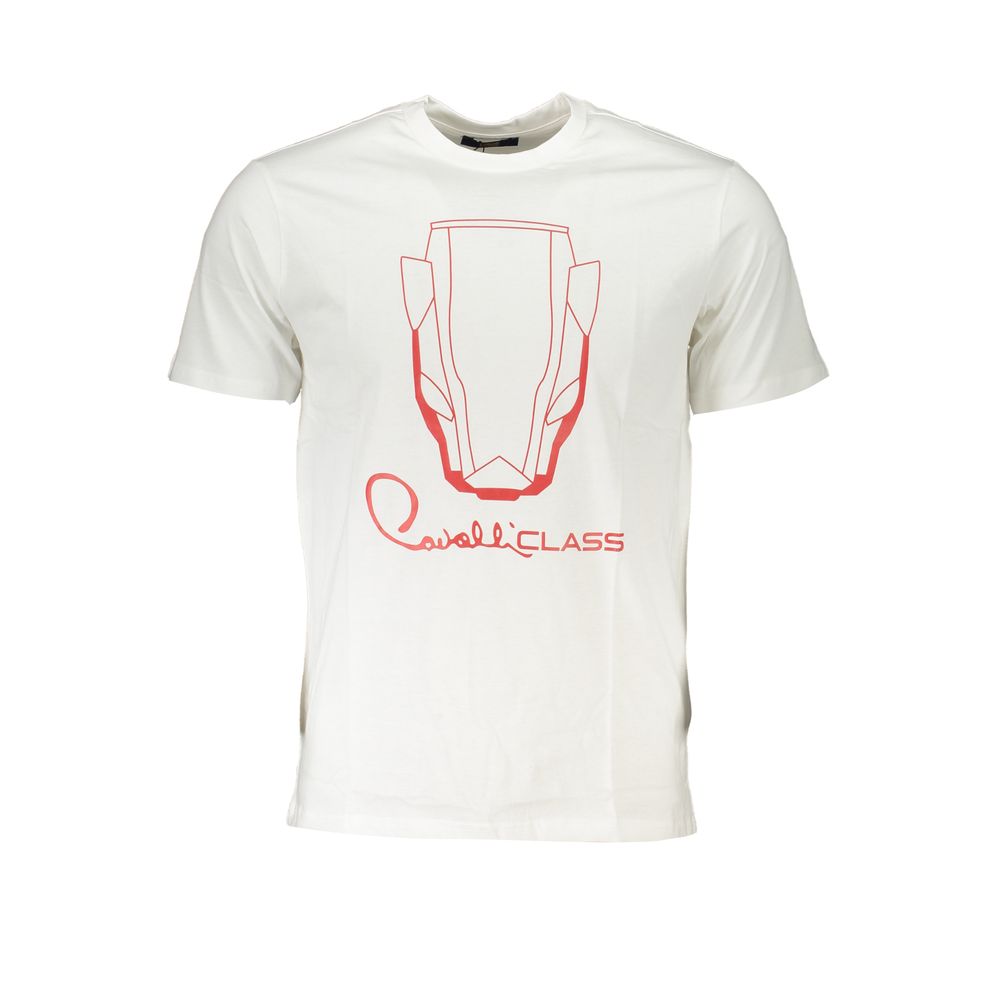 Cavalli Class White Cotton T-Shirt