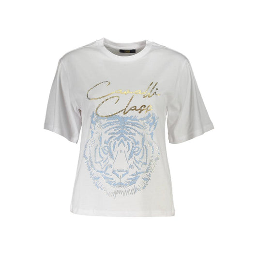 Cavalli Class White Cotton Women T-Shirt