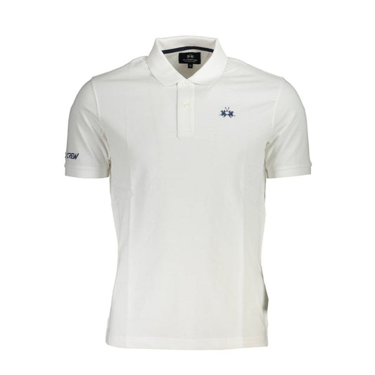 La Martina White Cotton Men Polo Shirt