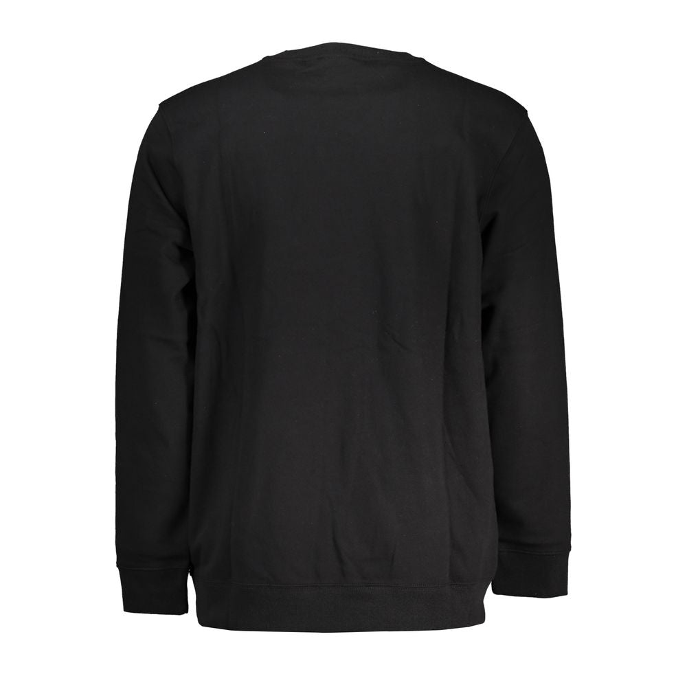 Vans Sleek Black Cotton Sweatshirt with Logo Print