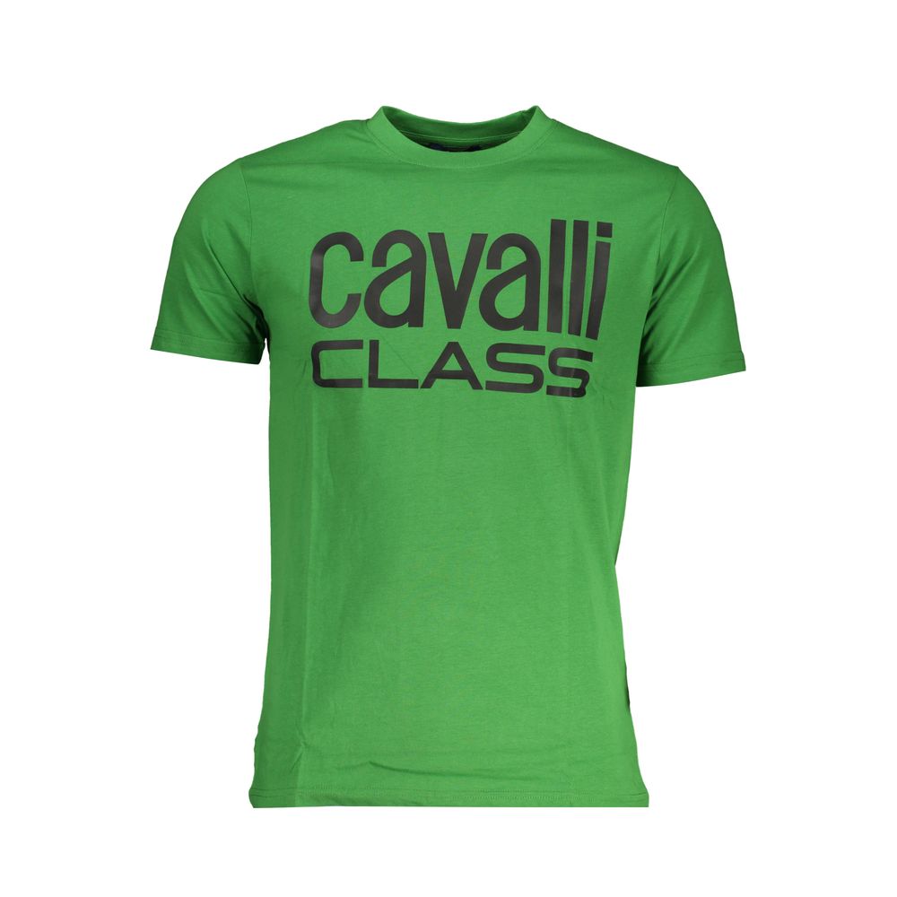 Cavalli Class Green Cotton T-Shirt