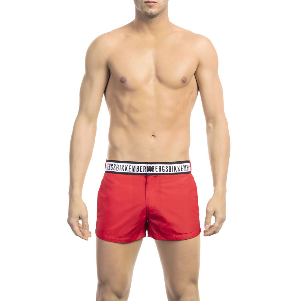 Bikkembergs Red Polyamide Men Swim Short