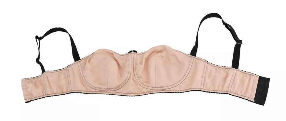 Dolce & Gabbana Black Straps Pink Balconcino Bra