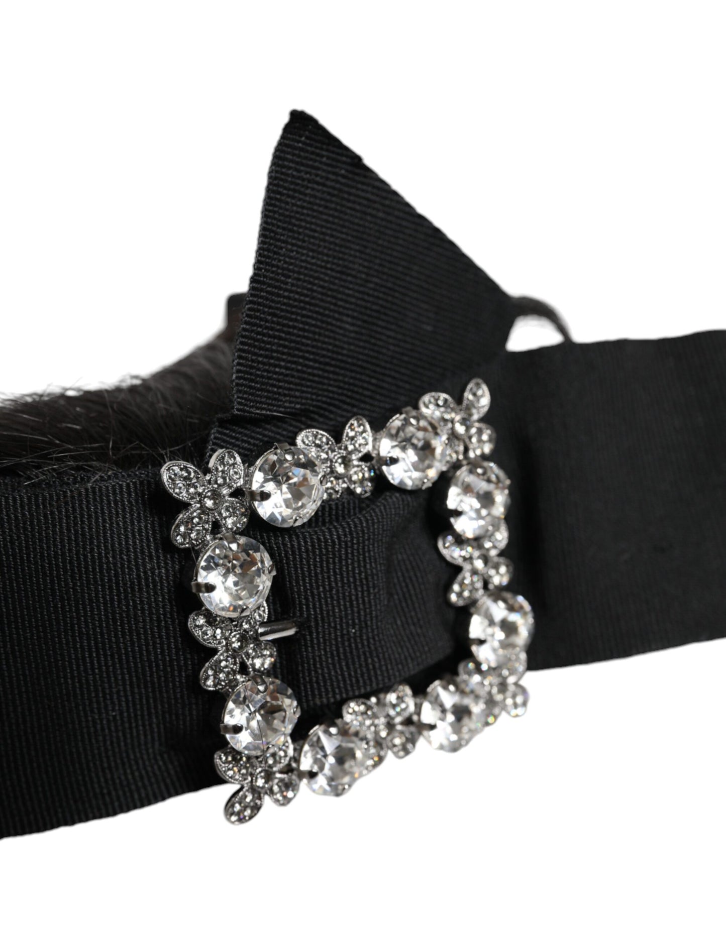 Dolce & Gabbana Black Hair Parrucchiera Crystal Headband Diadem