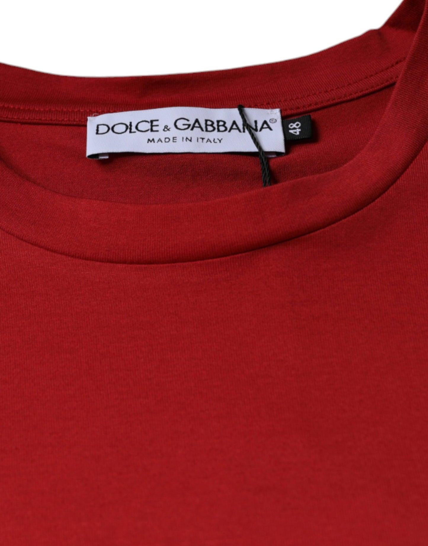 Dolce & Gabbana Red Cotton DG Logo Print Crew Neck T-shirt