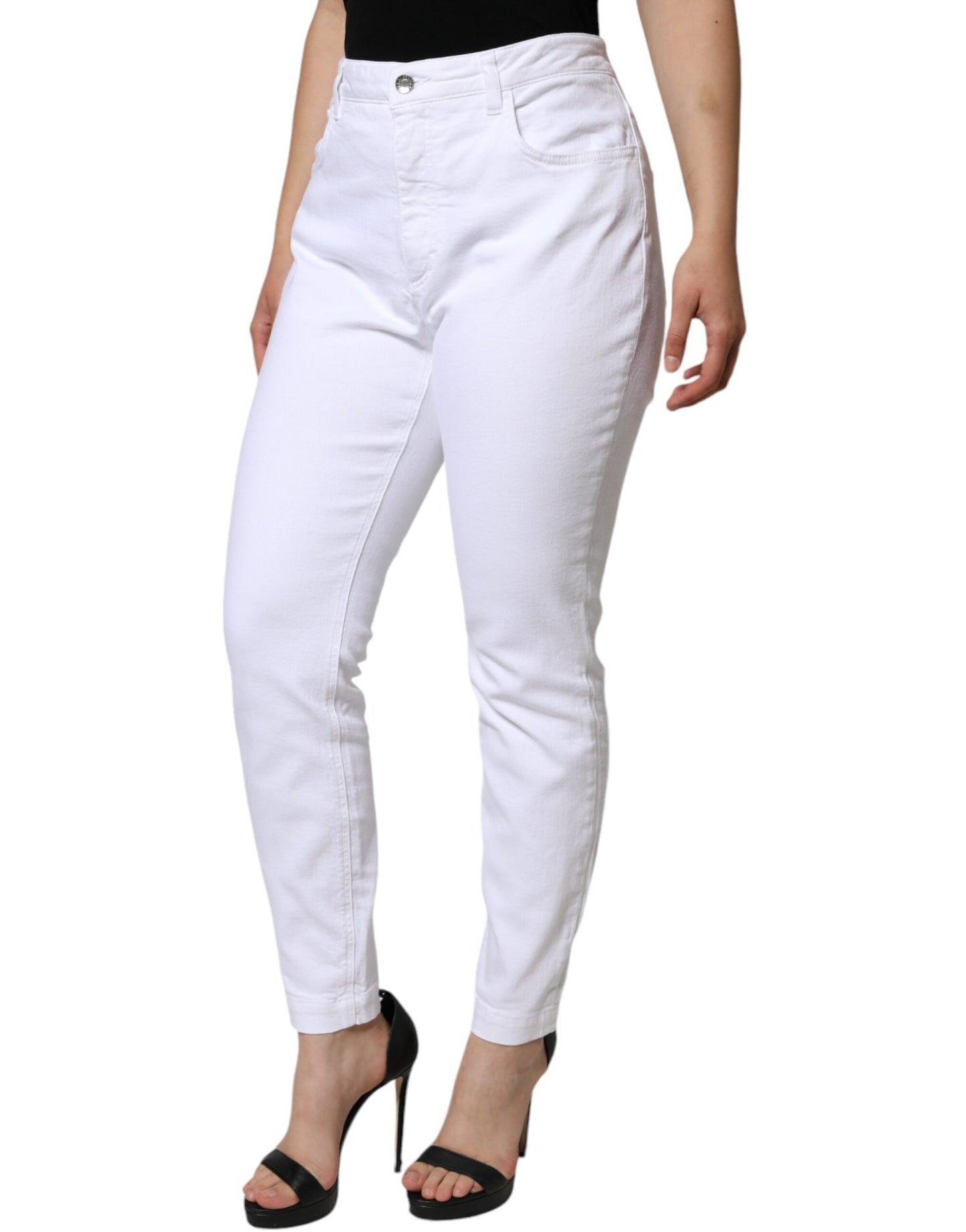 Dolce & Gabbana White Cotton Stretch AUDREY Skinny Jeans