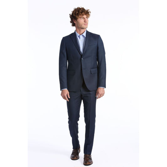 Baldinini Trend Blue Wool Men Suit