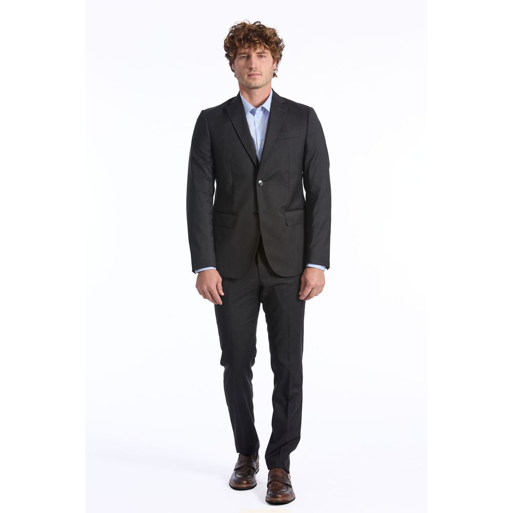 Baldinini Trend Gray Wool Men Suit