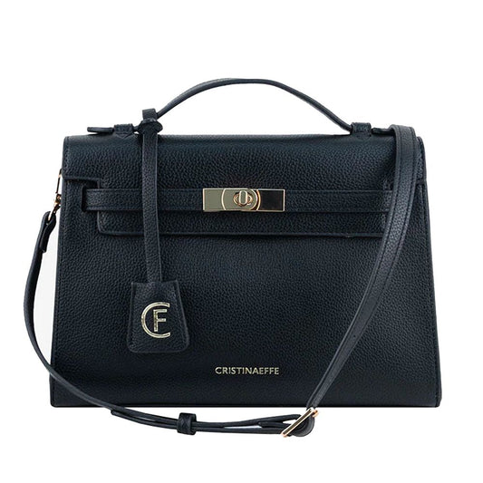 CRISTINAEFFE Black Artificial Leather Women Crossbody Bag