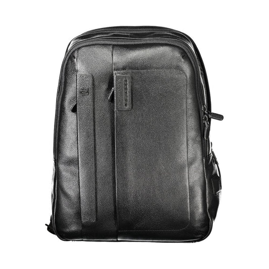 Piquadro Black Leather Men Backpack