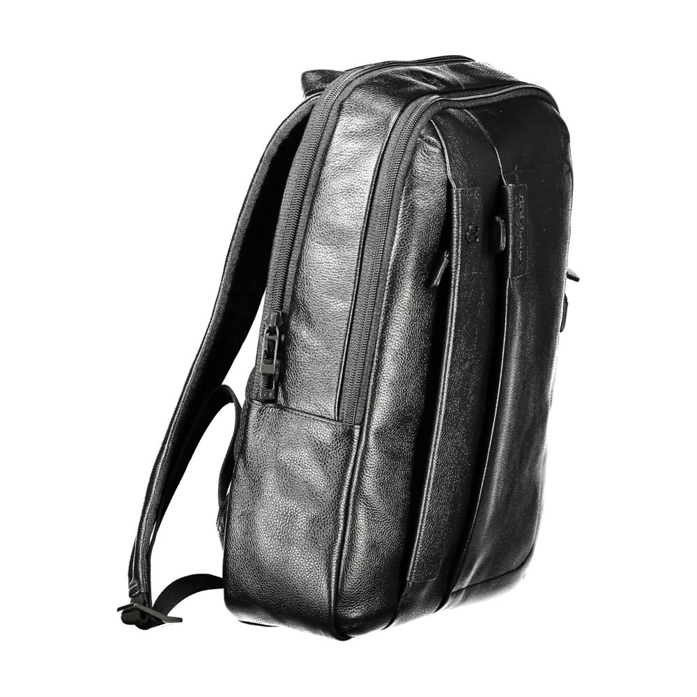 Piquadro Black Leather Men Backpack