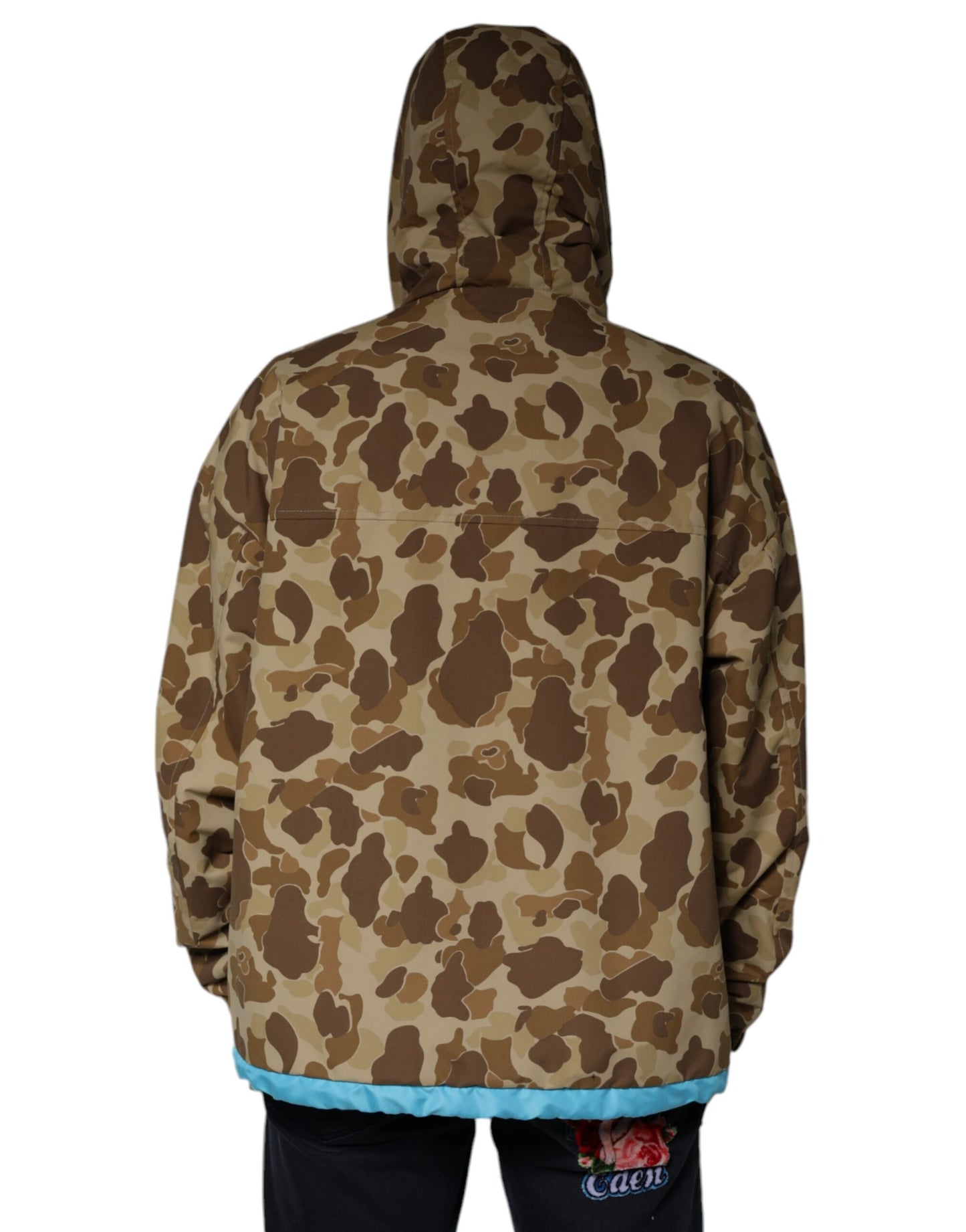 Dolce & Gabbana Brown Camouflage Hooded Pullover Jacket