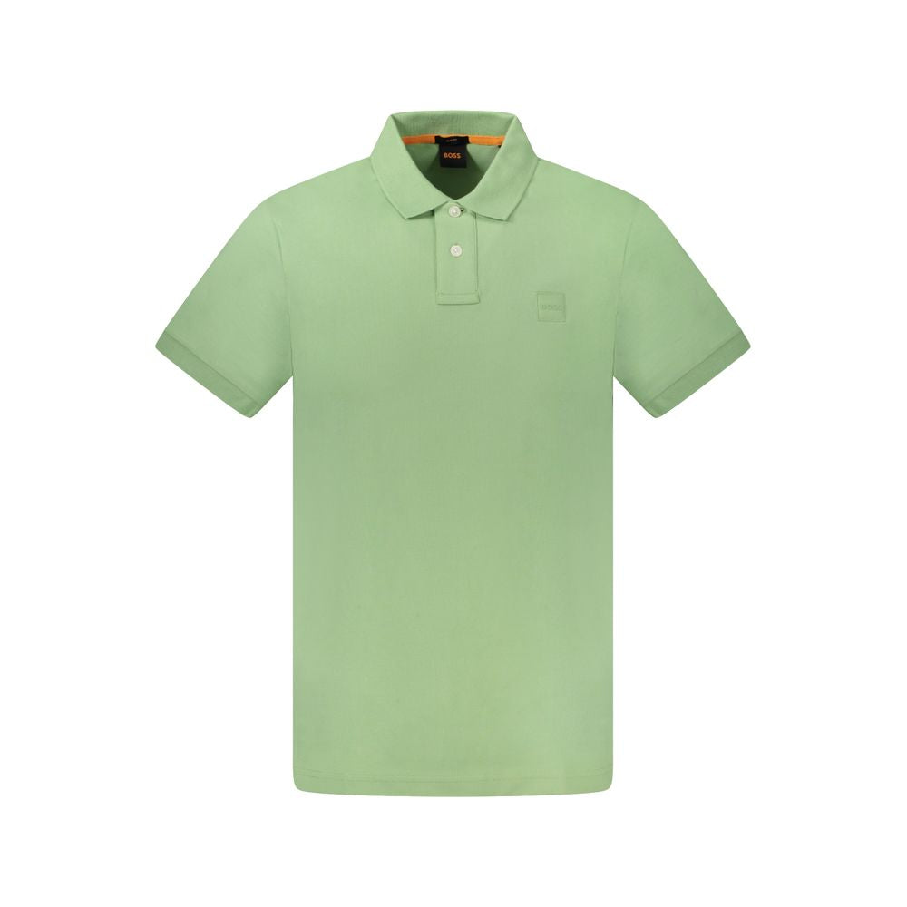 Hugo Boss Green Cotton Men Polo Shirt