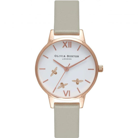 Olivia Burton Gray Synthetic Leather Watch