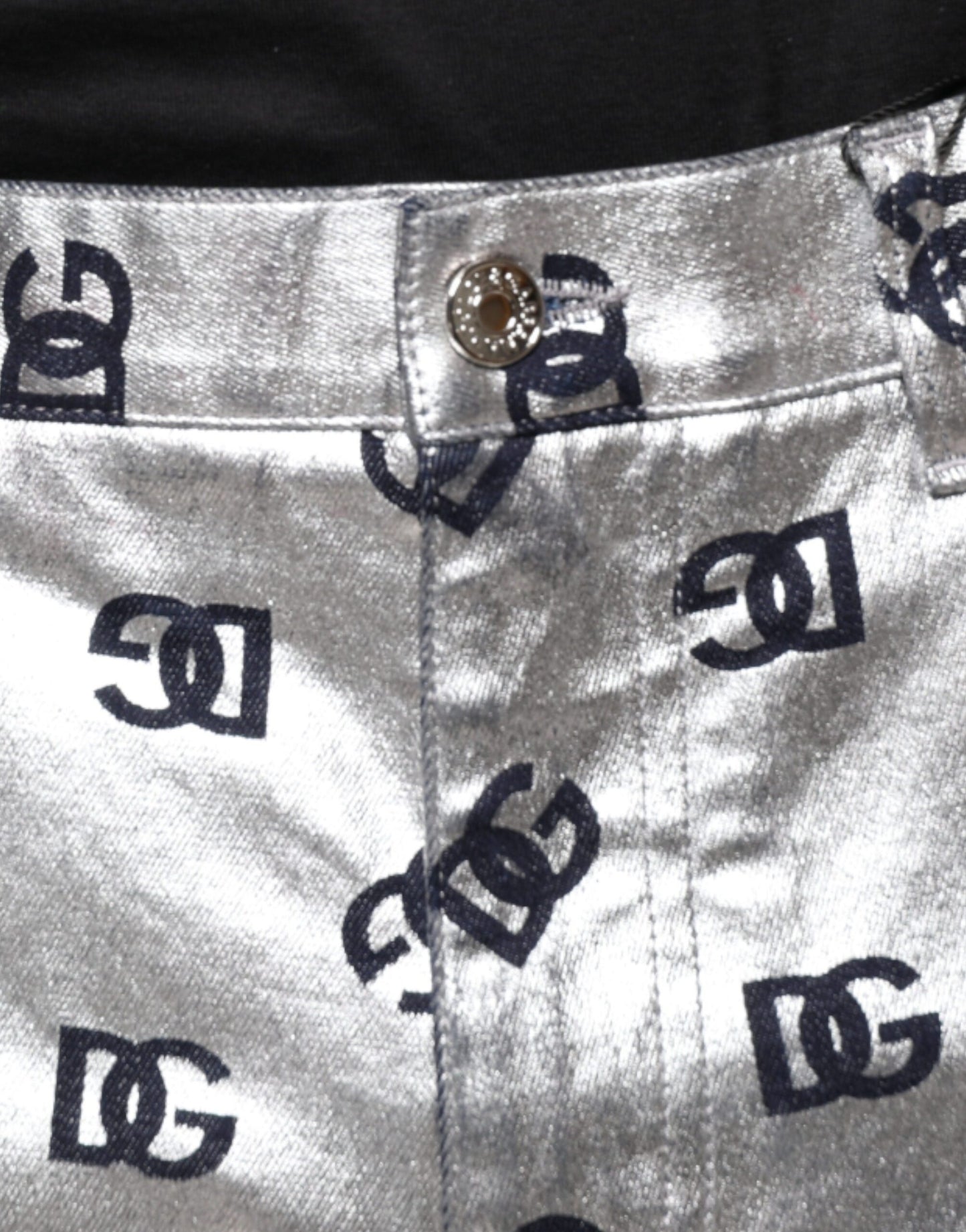 Dolce & Gabbana Silver DG Monogram Skinny Men Denim Jeans