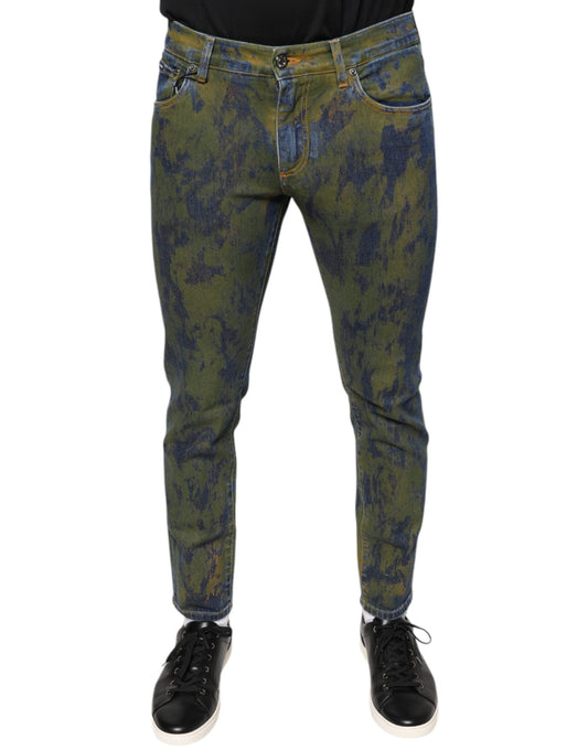 Dolce & Gabbana Blue Cotton Dye Slim Fit Men Denim Jeans