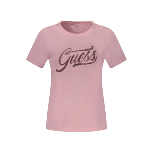 Guess Jeans Pink Cotton Women T-Shirt