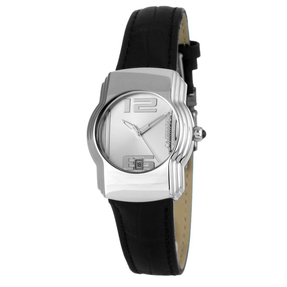 Chronotech Black Leather Watch